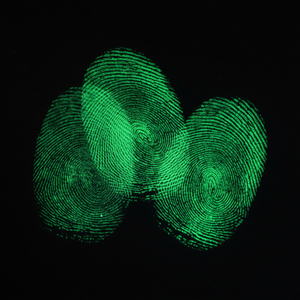 Glowing UV Fingerprints Macro
