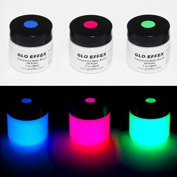 Invisible Transparent Water Based UV Reactive Paint - 1 oz-GLO Effex