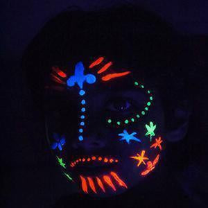 Pinturas reactivas a los rayos UV para rostro y cuerpo