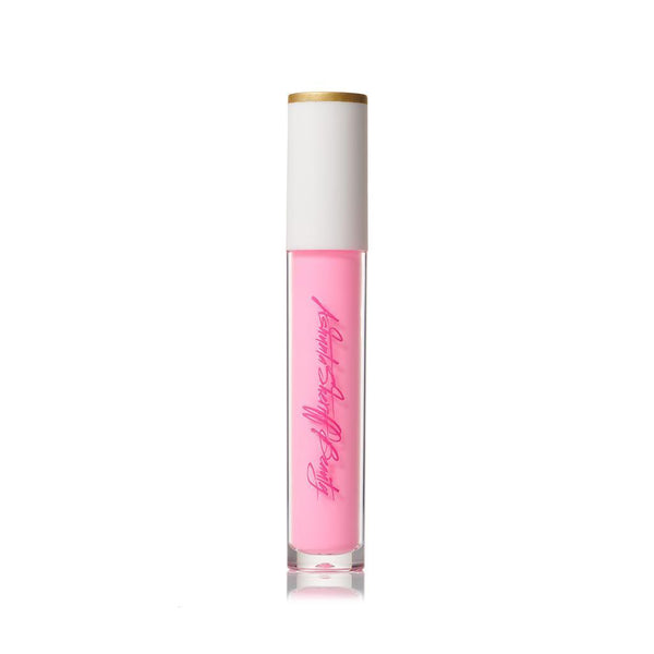 Ashunta Sheriff Beauty UV vegan paint liner in a vibrant pink shade with a white cap and clear tube.