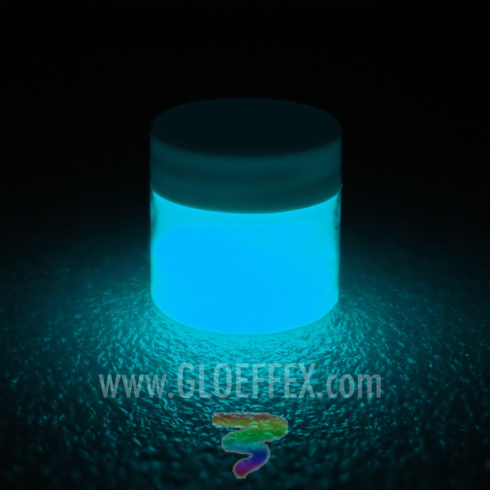 Blue Green Glow in the Dark Paint (Clear Drying Invisible Acrylic)