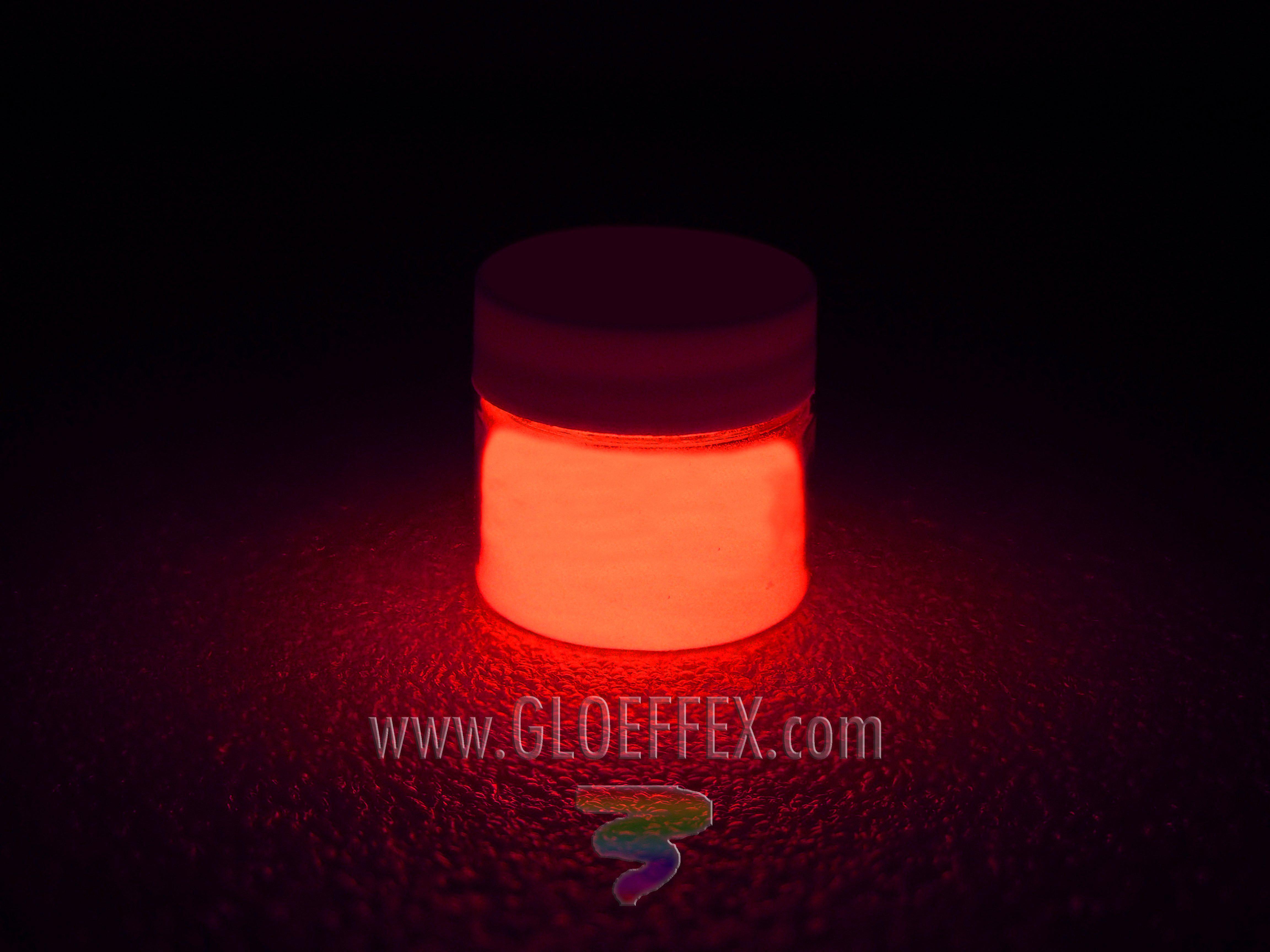 Red Phosphorescent Rocks Phosphorescent Glow in the Dark Powder Pigment - Red | GLO Effex