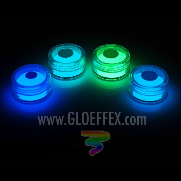 Phosphorescent Glow in the Dark Powder Pigment Sample Pack #2-GLO Effex