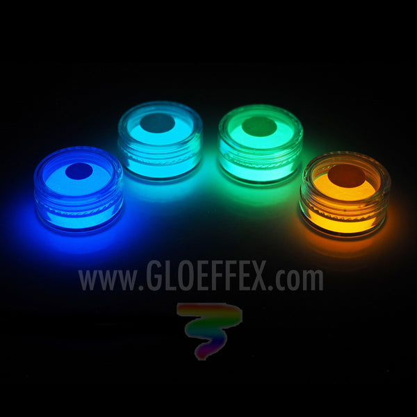 Phosphorescent Glow in the Dark Powder Pigment Sample Pack-GLO Effex