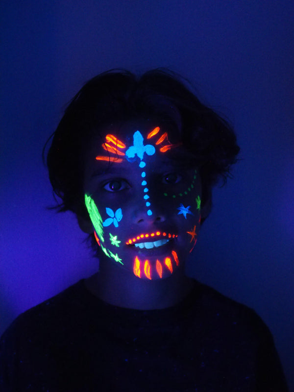 UV Reacting Neon Fluorescent Face and Body Paint - 7 Color Set-GLO Effex