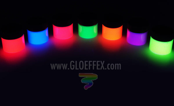 UV Reacting Neon Fluorescent Face and Body Paint - 7 Color Set-GLO Effex